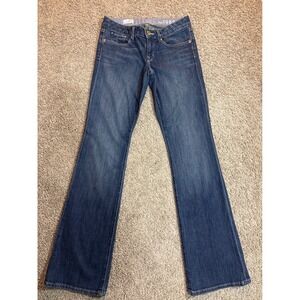 Gap 1969 Real Straight Jeans Womens 26/2 Dark Wash‎ Denim Mid Rise Straight Leg